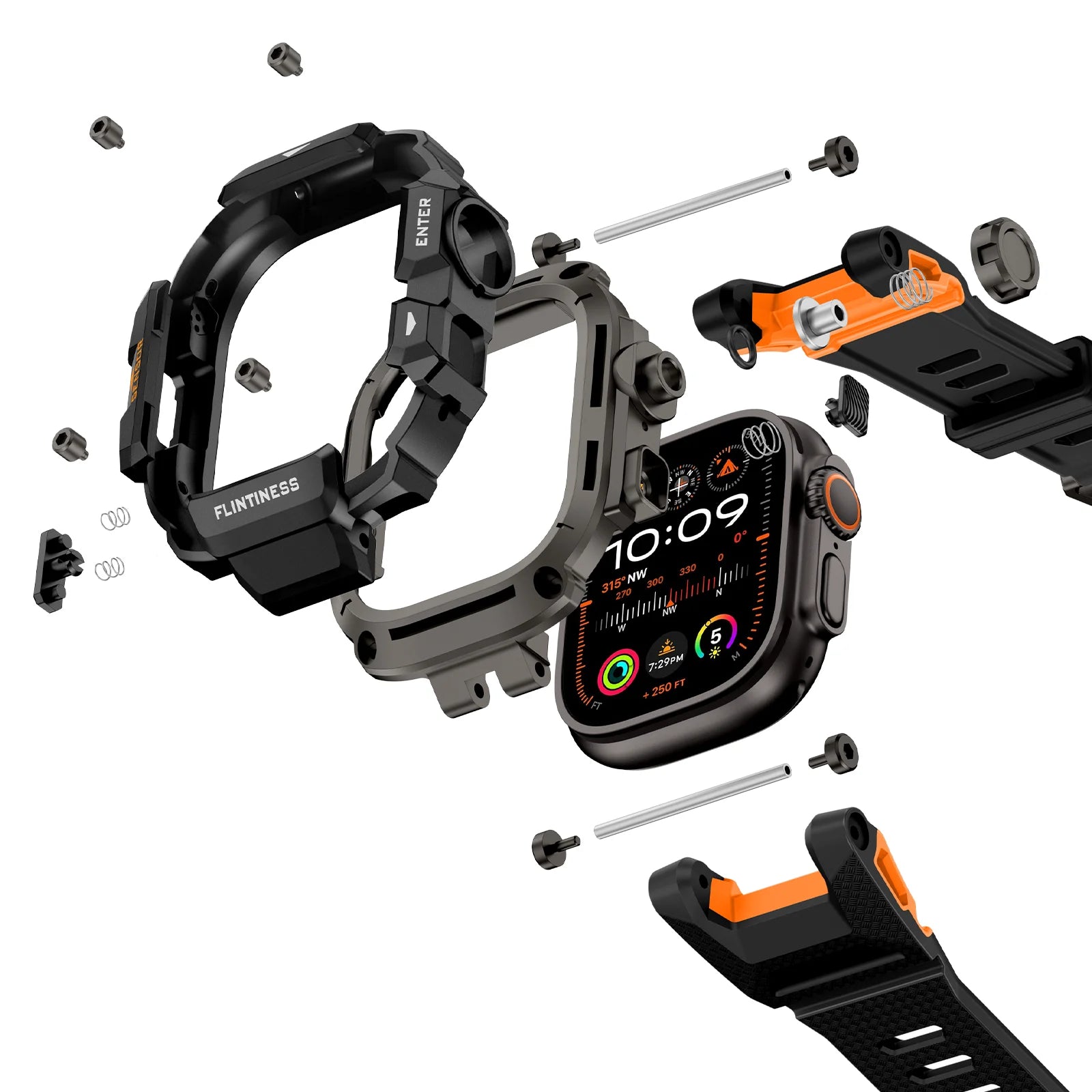Shockproof Rugged Strap with Bumper Case for Apple Watch Ultra 3