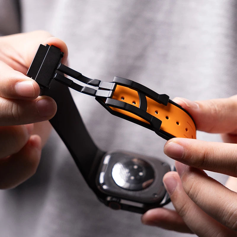 Liquid Silicone Sport Band with Ribbed Texture for Apple Watch