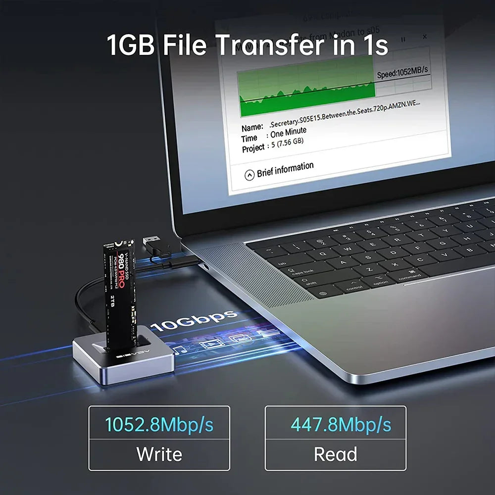 Acasis 10Gbps M.2 NVMe/SATA SSD Docking Base