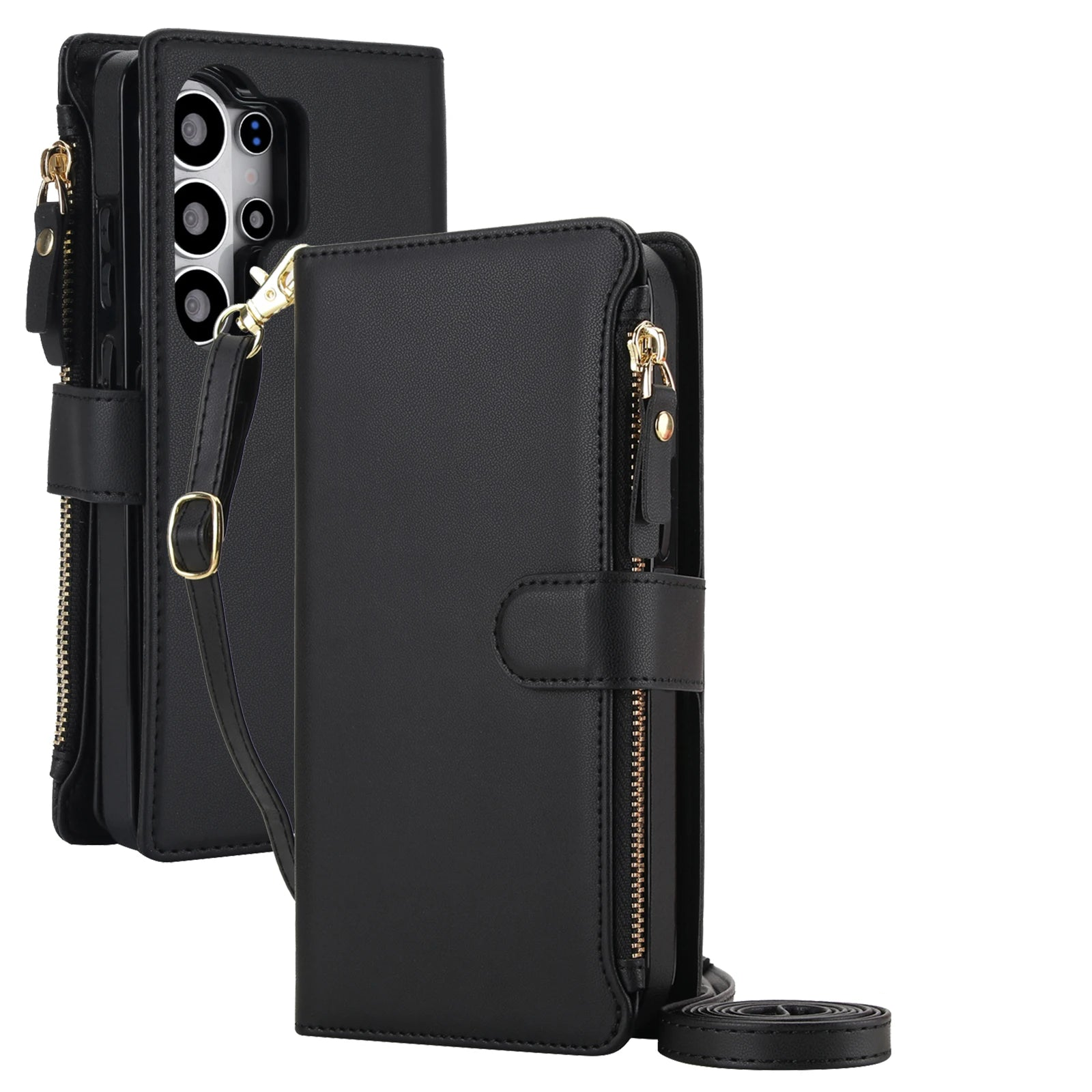 Protective Flip Magnetic Case with Lanyard Strap for Samsung Galaxy S25 Series