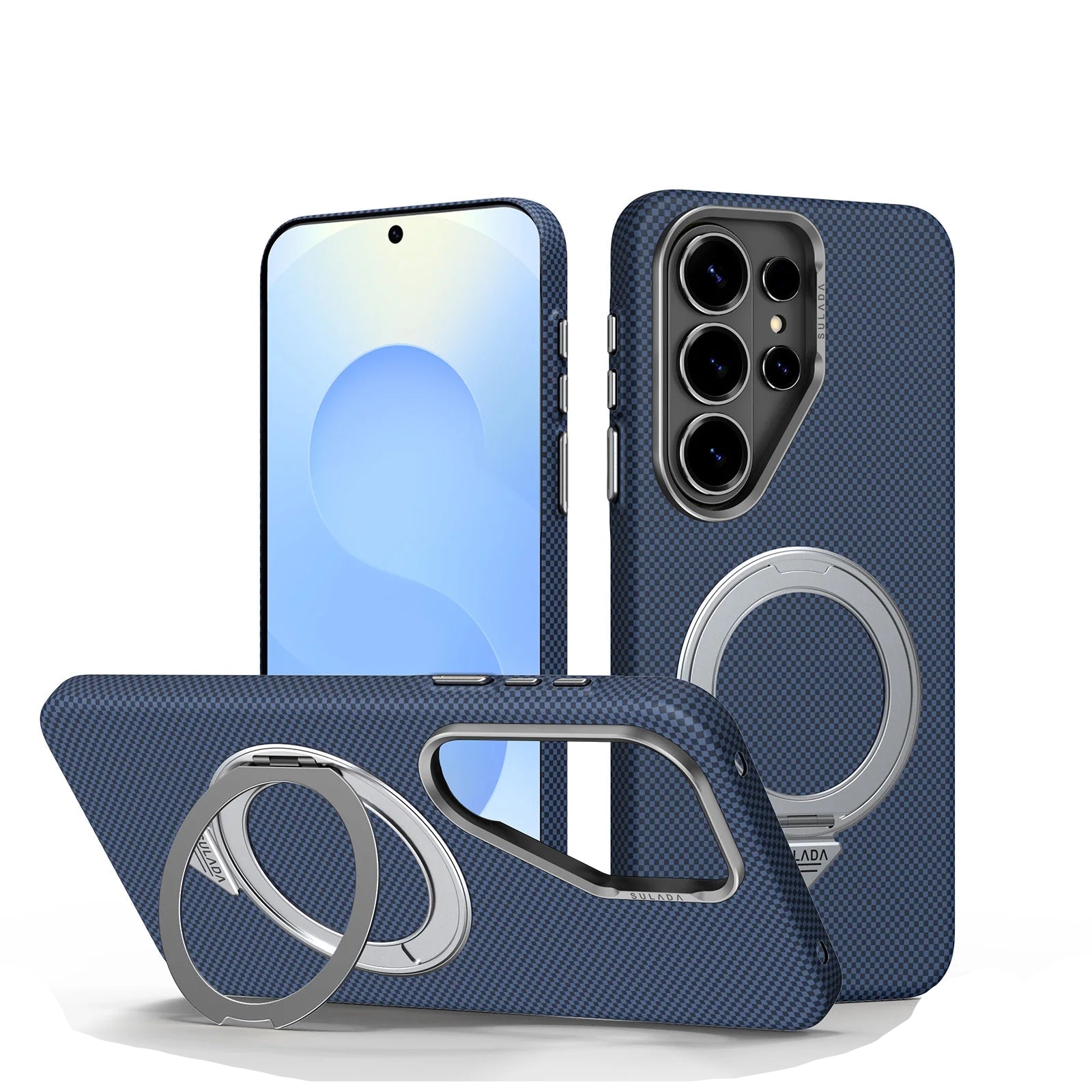 Premium Magnetic Carbon Fiber Case with 360 Kickstand for Samsung Galaxy S26 Series