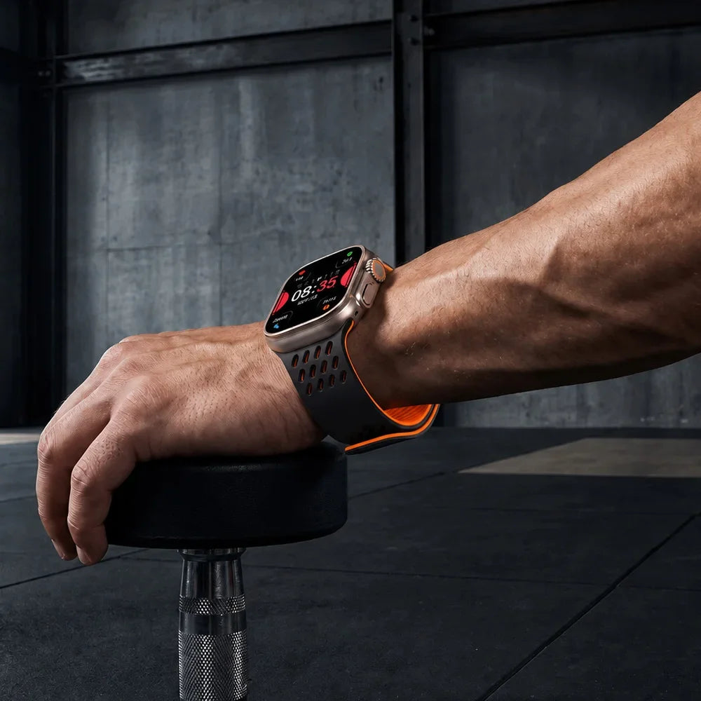 Breathable Silicone Band with Magnetic Closure for Apple Watch