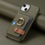 Shockproof Leather Wallet Case with Card Holder for iPhone 15 Series