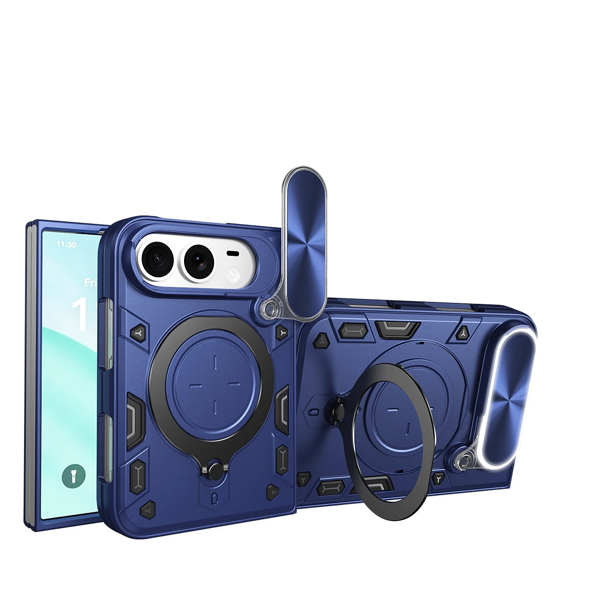 Shockproof MagSafe Case with 360° Rotatable Ring Stand for iPhone Duo