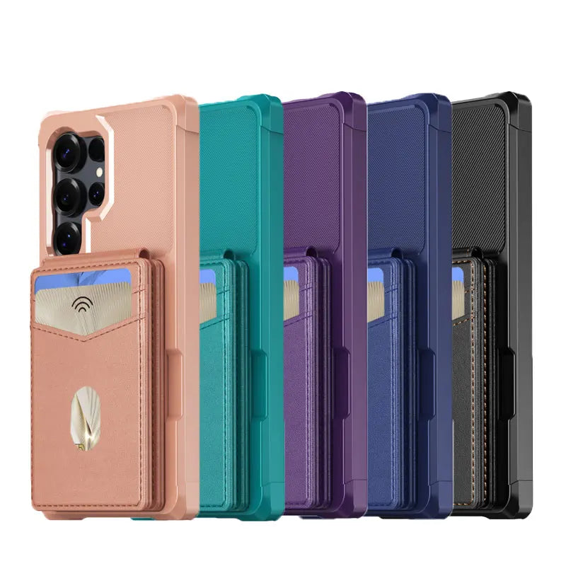 Luxury Leather Magnetic Case with Detachable Card Holder for Samsung Galaxy S25 Series