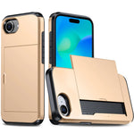 Luxury Armor Slide Card Slot Wallet Case for iPhone 16e