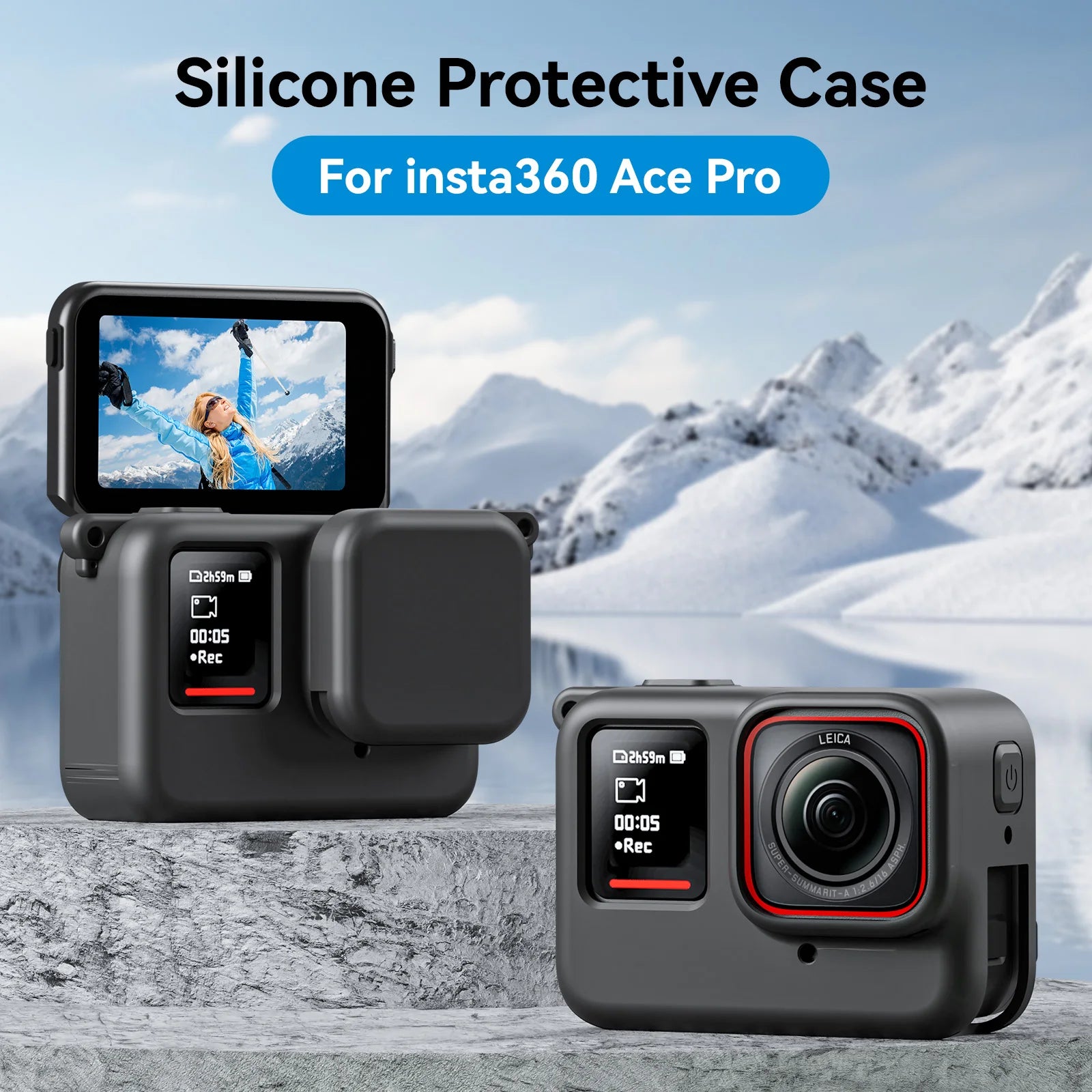 TELESIN Soft Silicone Lens Cap for Insta360 Ace – Protective & Durable