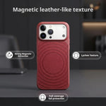 Luxury Wave Pattern MagSafe Leather Case for iPhone 17 Series