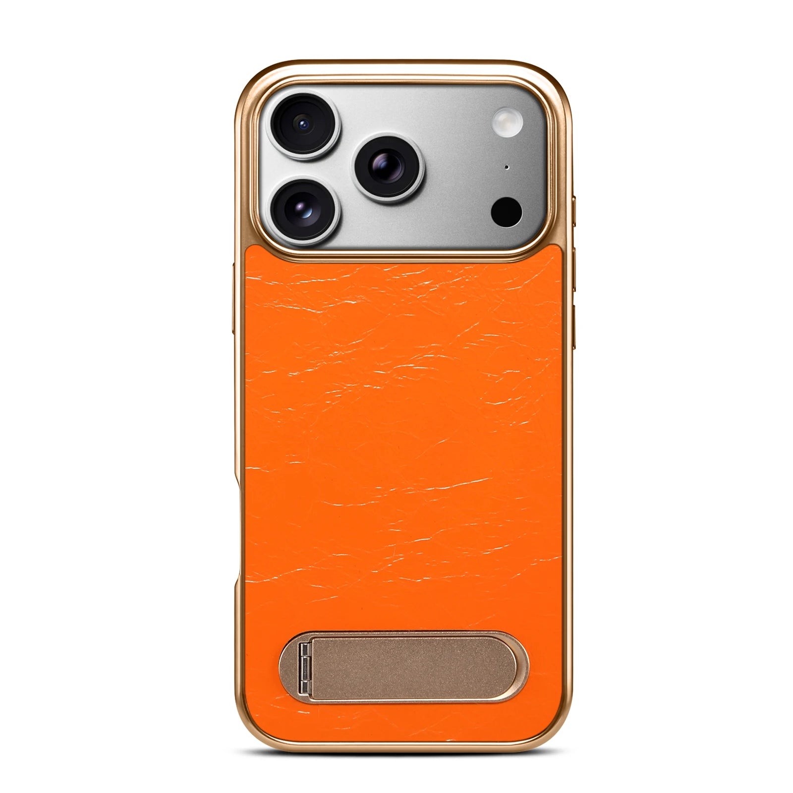 Premium Genuine Leather MagSafe Protective Case with Stand for iPhone 17 Series