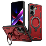 Shockproof Magnetic Hard PC + Soft TPU Case with Ring Stand for Xiaomi Redmi Turbo 4