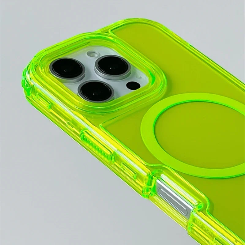 MagSafe Compatible Neon Armor Bumper Case for iPhone 16 Series