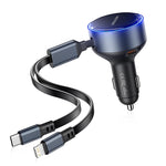Vention 60W PD Fast Charging Retractable Car Chargerc