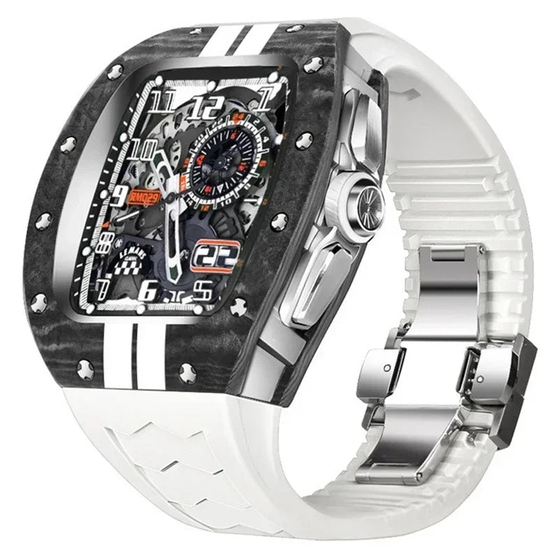 Carbon Fiber Case and Fluororubber Strap Mod Kit for Apple Watch