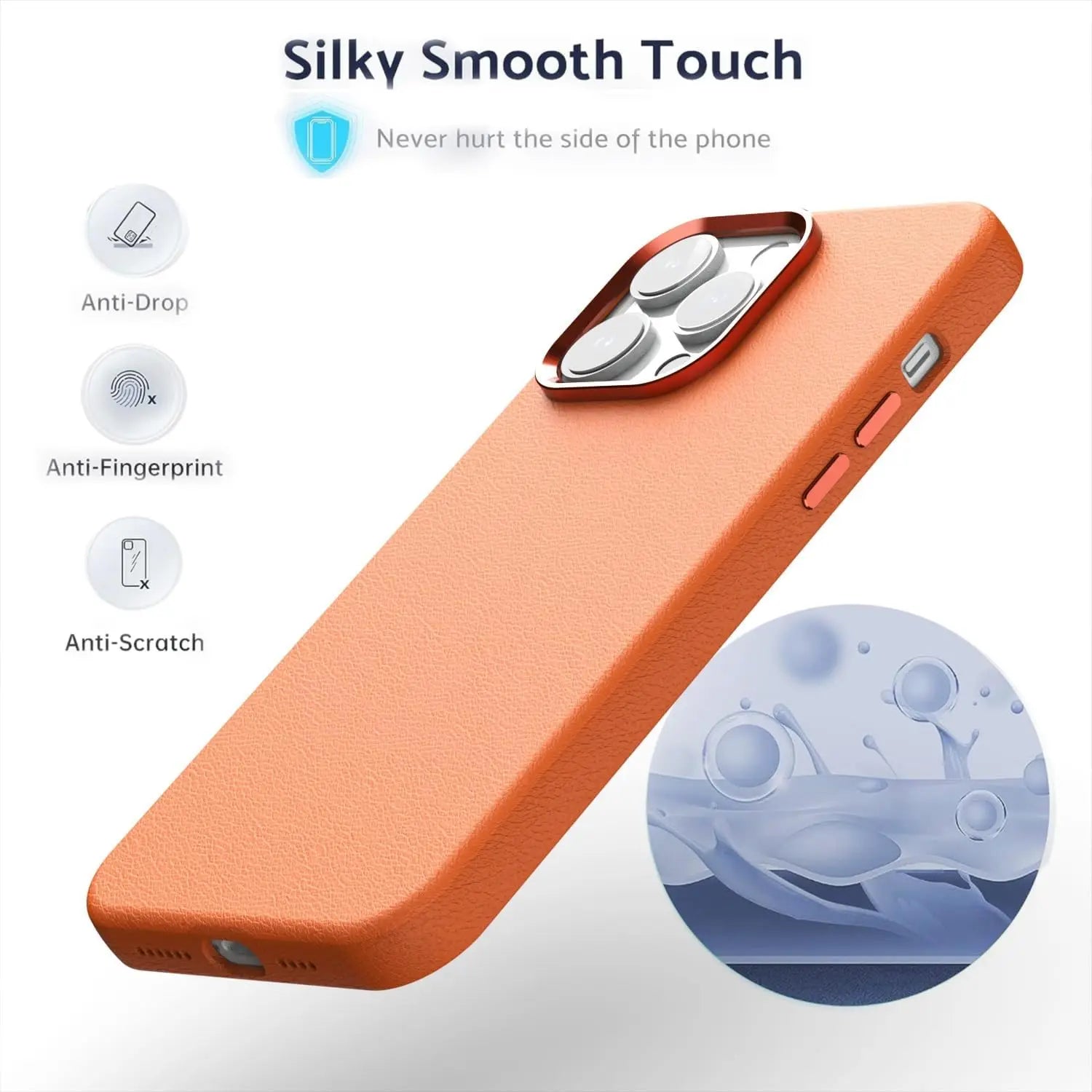 Luxury Leather MagSafe Phone Case for iPhone 15 Series