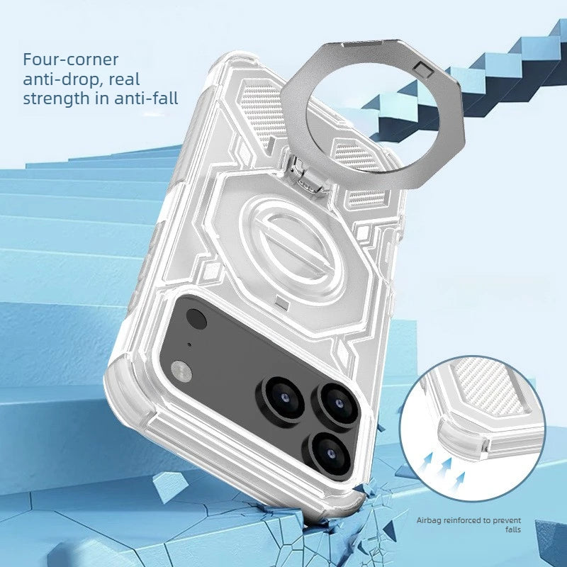 Shockproof Magnetic Case for iPhone 17 Series with 360° Rotating Ring Holder