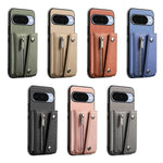 Denim Textured Leather Magnetic Case with Wallet Pocket for Google Pixel 9 Series