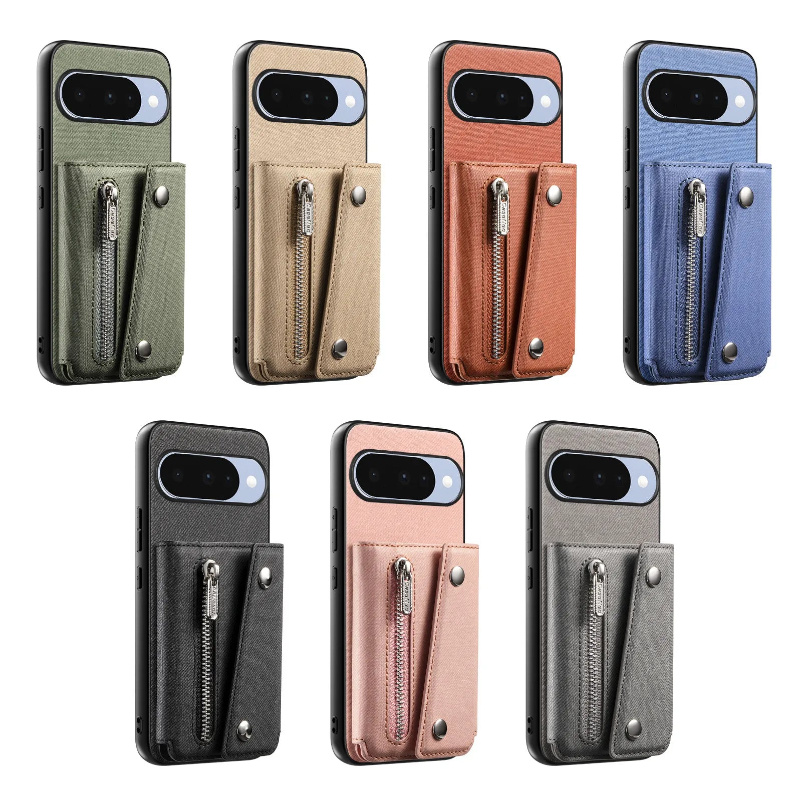 Denim Textured Leather Magnetic Case with Wallet Pocket for Google Pixel 9 Series