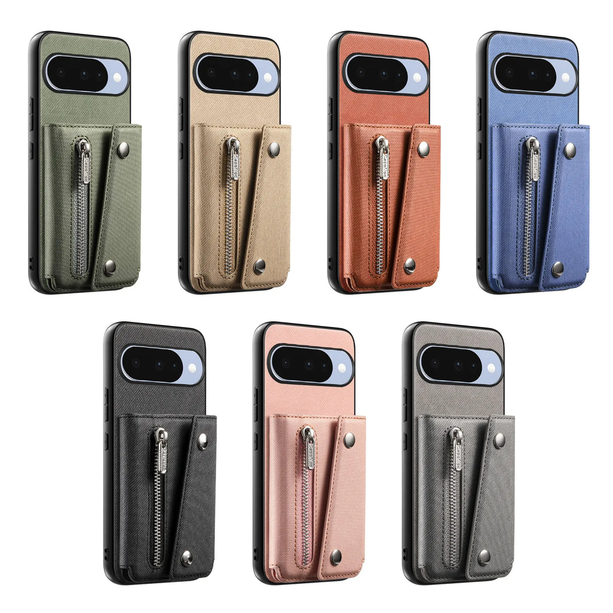 Denim Textured Leather Magnetic Case with Wallet Pocket for Google Pixel 9 Series