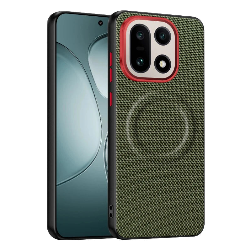 OnePlus 15 Woven Textile & Leather Executive Magnetic Case