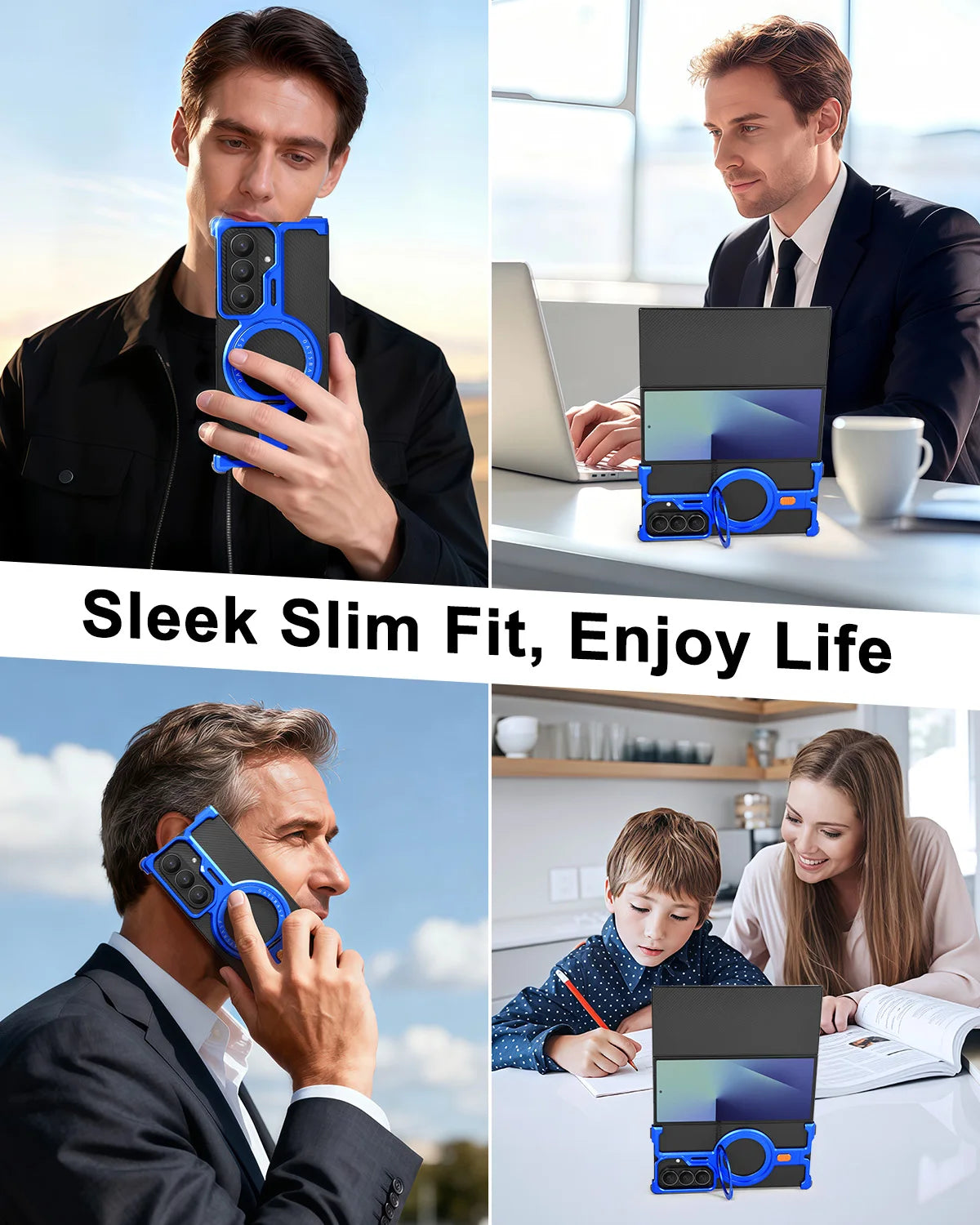 Samsung Galaxy Z TriFold Metal Frameless Case with 360° Rotating Stand