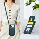 Premium Leather Phone Wallet Case with Lanyard and Stand for iPhone 17 Series
