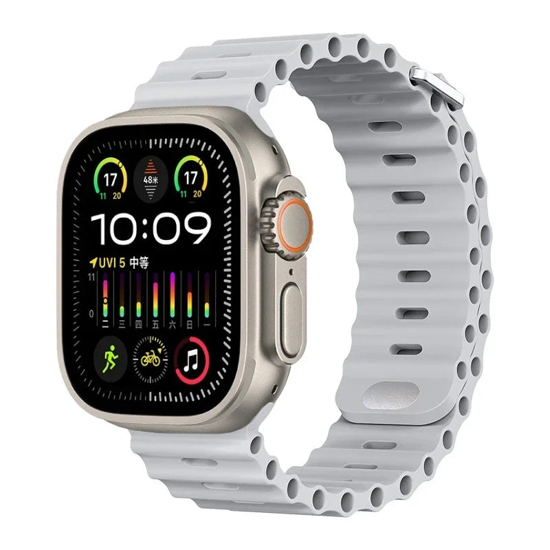 Perforated Silicone Band with Water Drainage for Apple Watch