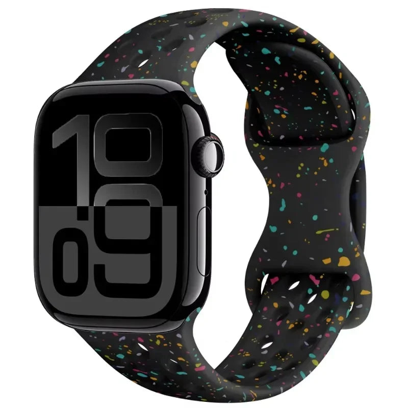 Breathable Silicone Band with Perforated Ventilation for Apple Watch