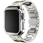Stainless Steel Link Strap + TPU Case Combo for Apple Watch