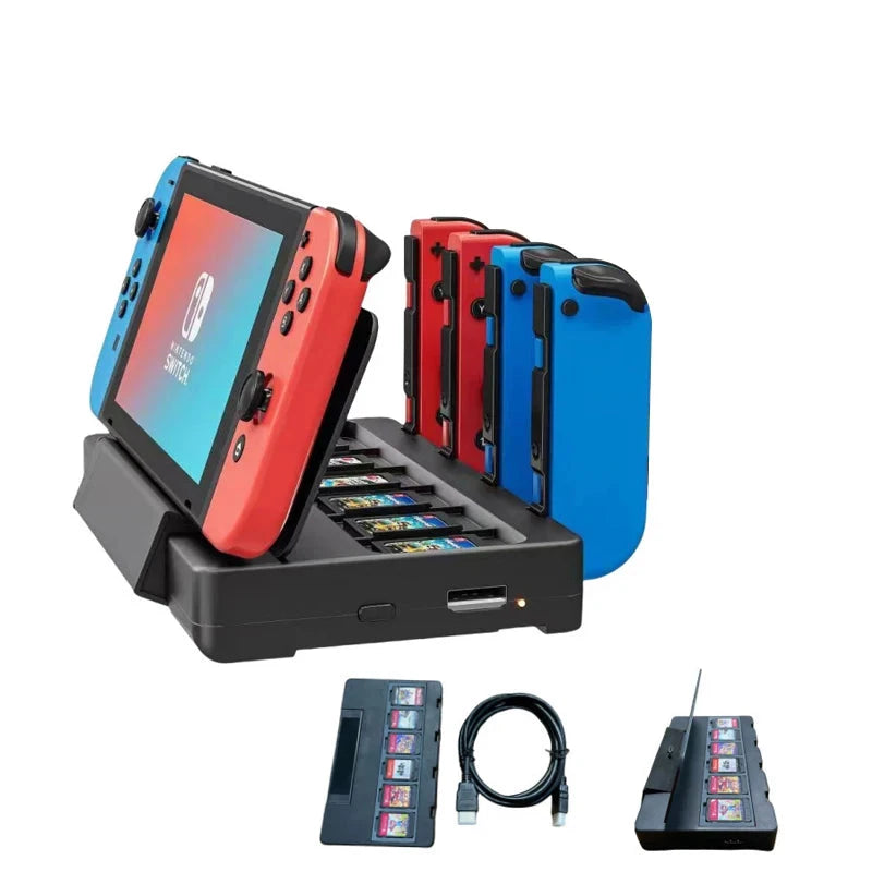 Portable TV Base Docking Station with Video Converter & Joy-Con Charger for Nintendo Switch