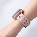 Silicone Floral Engraved Watch Band for Apple Watch