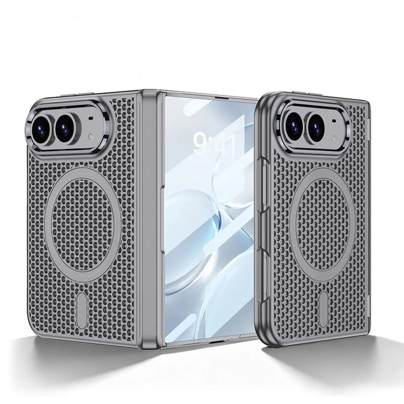 Perforated Heat-Dissipating MagSafe Case with Raised Camera Ring for iPhone Duo