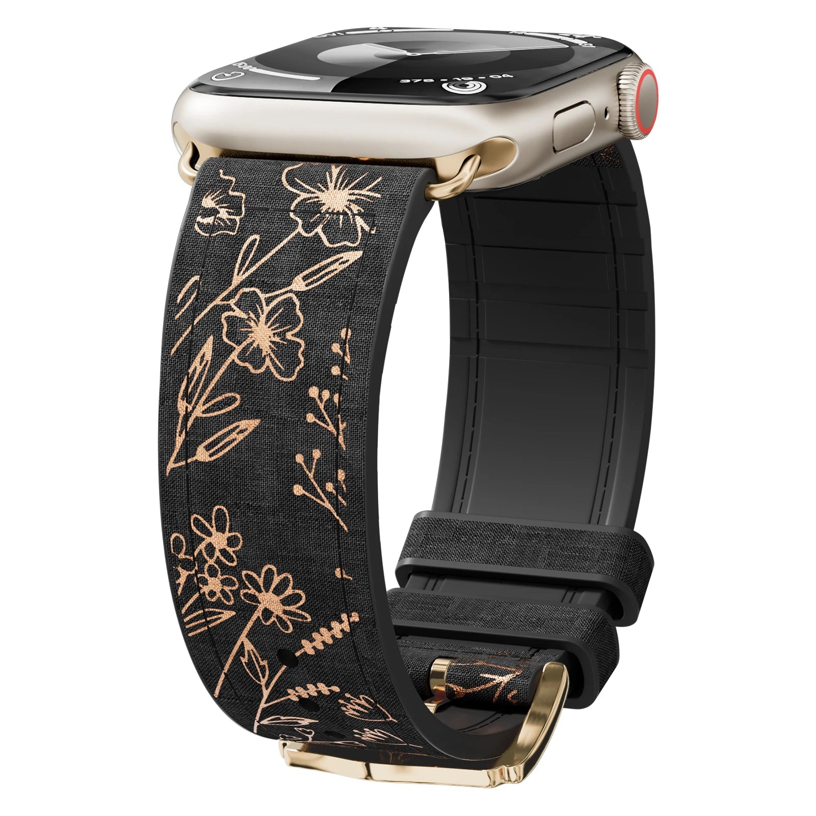 Elegant Glossy Floral Strap for Apple Watch