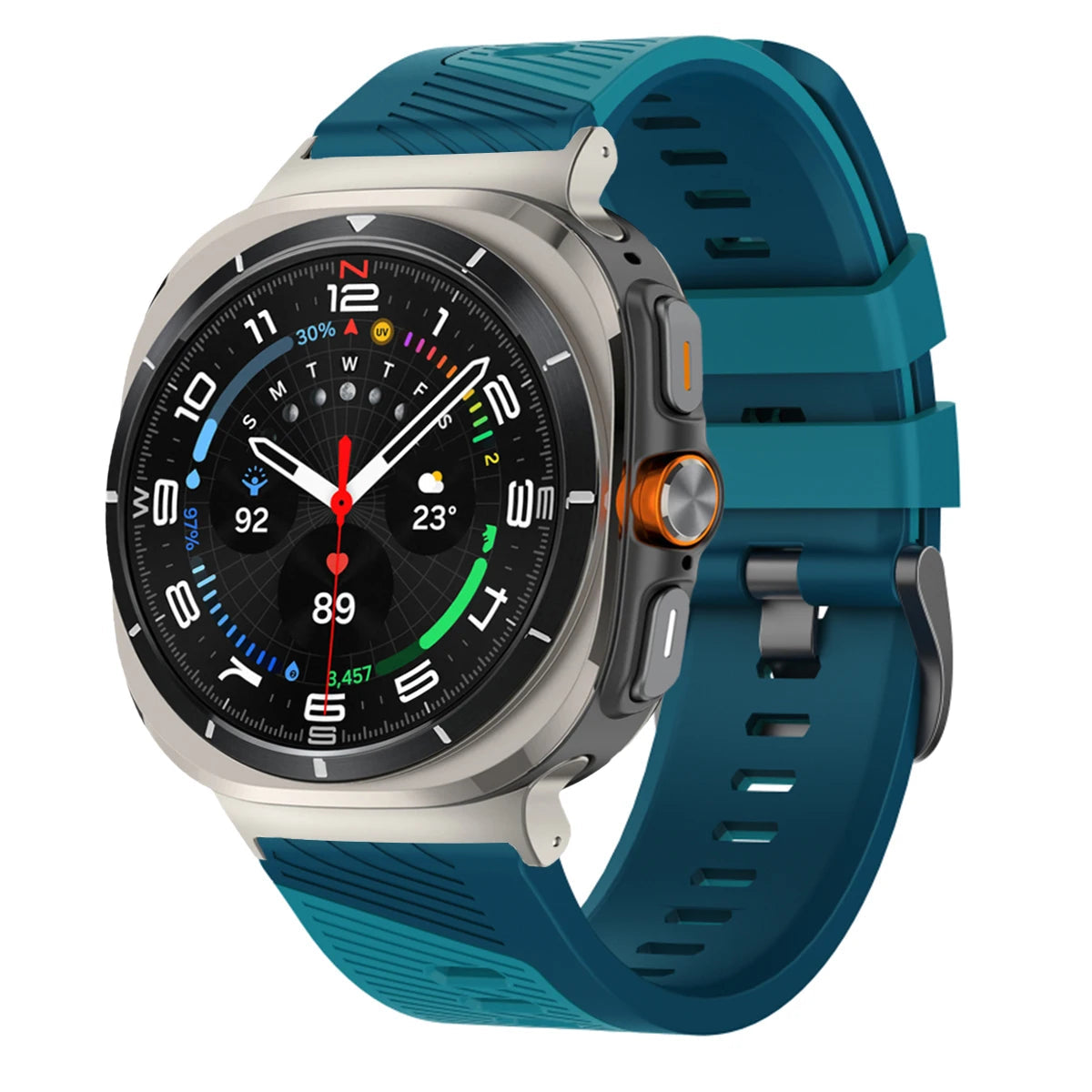 Two-Tone Silicone Sports Watch Strap with Quick-Release Connector for Samsung Galaxy Watch Ultra 2