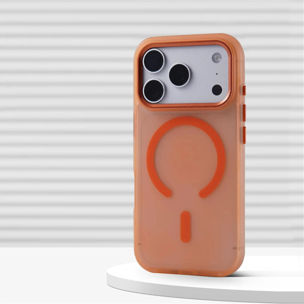 Shockproof Matte Translucent MagSafe Case with Metal Lens Protection for iPhone 17 Series