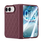 Quilted Hinge Protection Case with Tempered Glass Front Screen for iPhone Duo