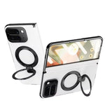 Google Pixel 10 Pro Fold Leather Magnetic Case with Ring Stand