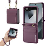 Samsung Galaxy Z Flip 5 Wallet Case with Strap and Card Holder