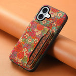 Floral Shockproof Leather Case with Card Slot for iPhone 17 Series