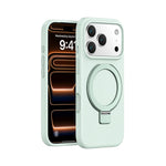 Matte Liquid Silicone Magnetic Case with Rotating Ring Holder for iPhone 17 Series