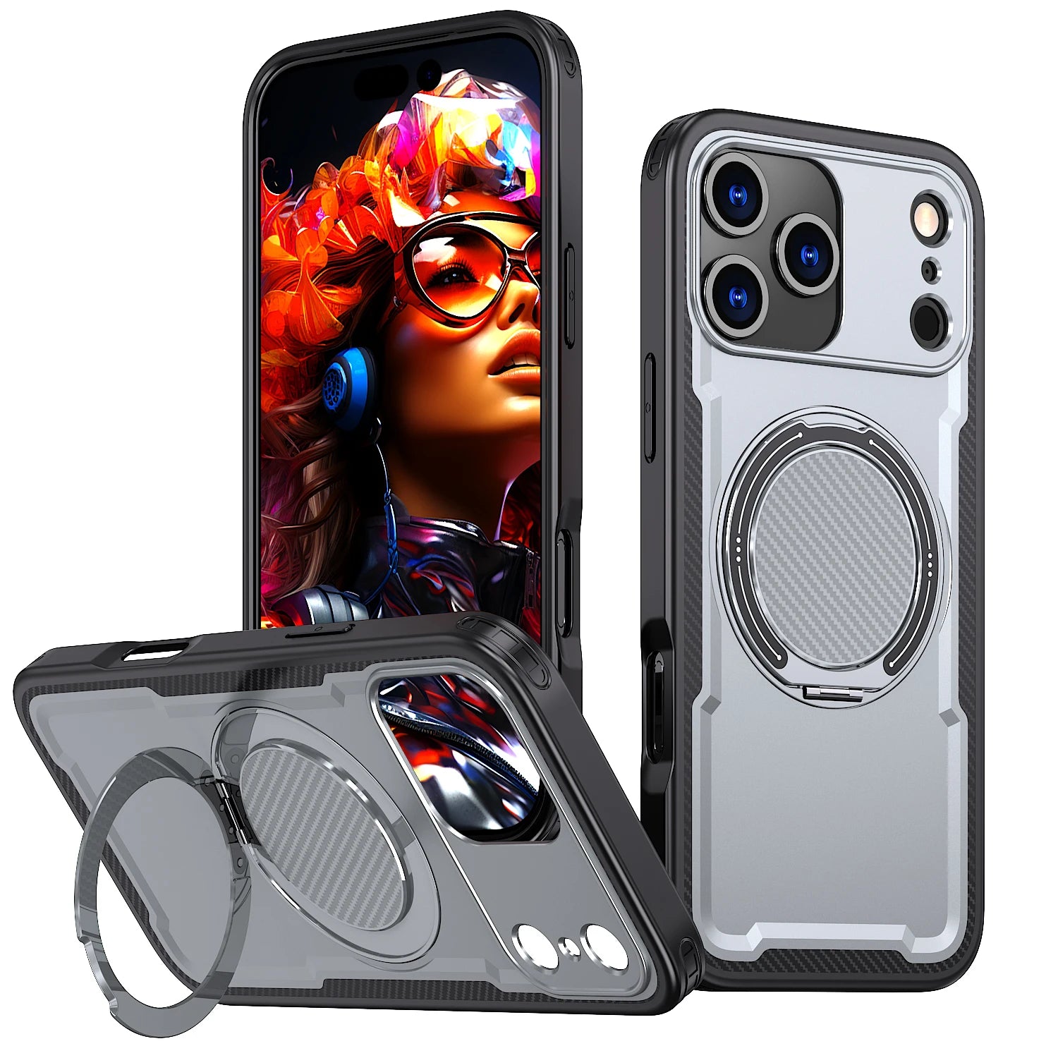 Heavy Duty MagSafe Case with 360° Rotating Bracket for iPhone 17 Series