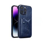 Shockproof Leather Wallet Phone Case with Card Holder and Kickstand for iPhone 15 Series