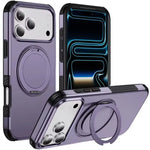 Dual-Layer MagSafe Case with 360° Rotating Ring Stand for iPhone 17 Series
