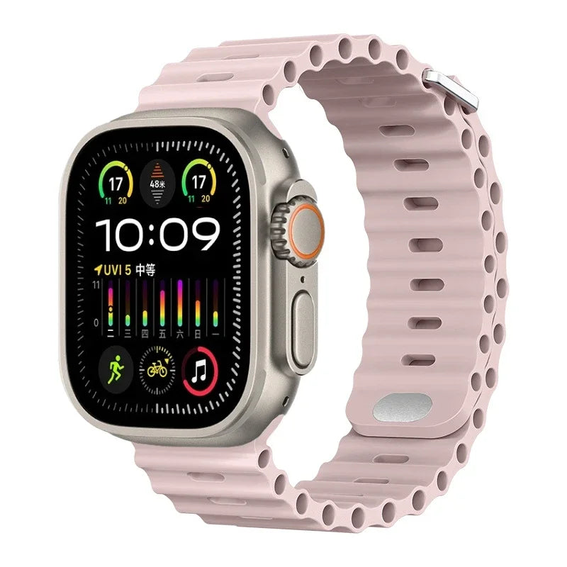 Perforated Silicone Band with Water Drainage for Apple Watch