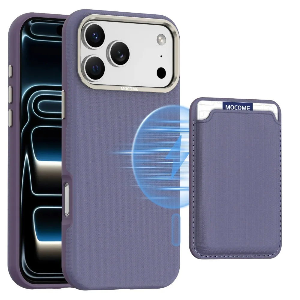 iPhone 17 Series MagSafe Leather Case with Removable Card Holder Slot