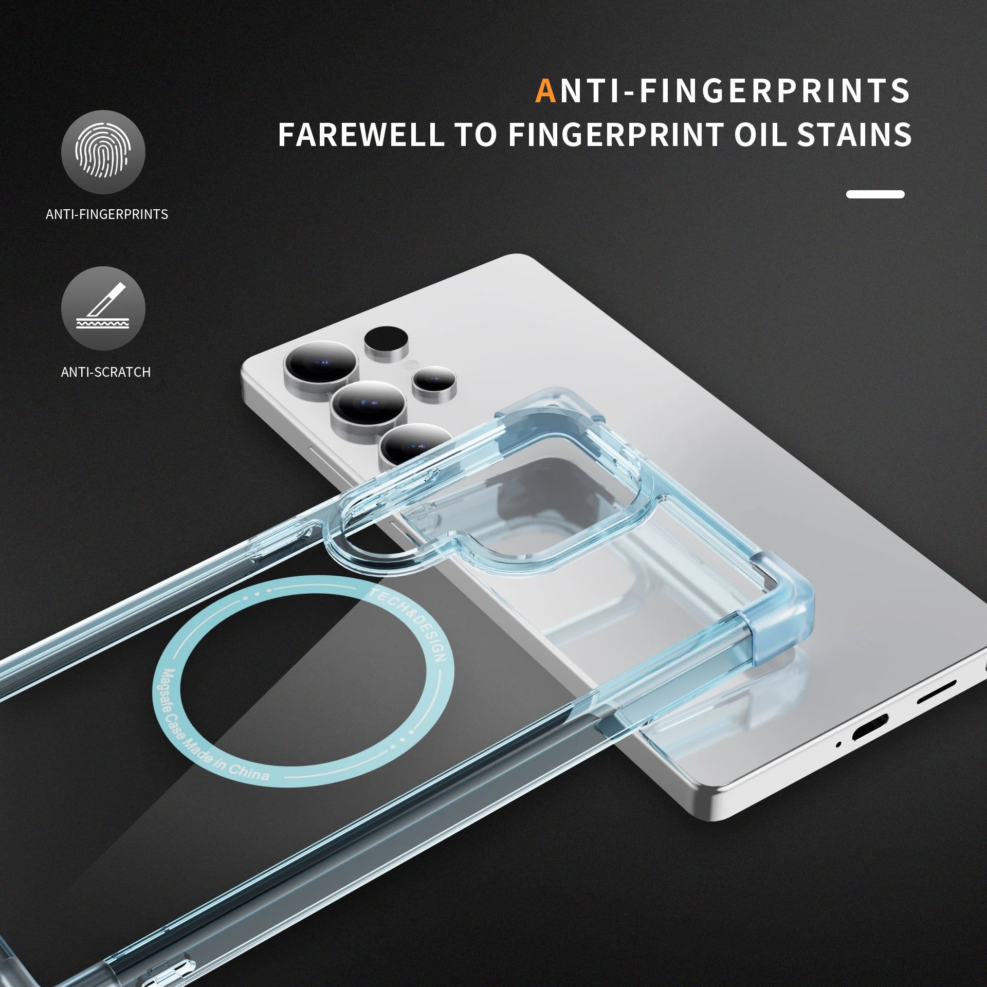 Clear Shockproof Magnetic Case with Airbag Protection for Samsung Galaxy S25 Series