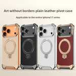 Luxury Leather Ultra-Thin Frameless MagSafe Case with Kickstand for iPhone 17 Series