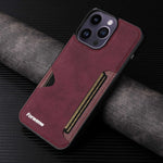 Vintage-Style Leather Wallet Case for iPhone 15 Series