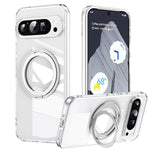 Premium Transparent Magnetic Case with 360° Rotating Stand for Google Pixel 9 Series