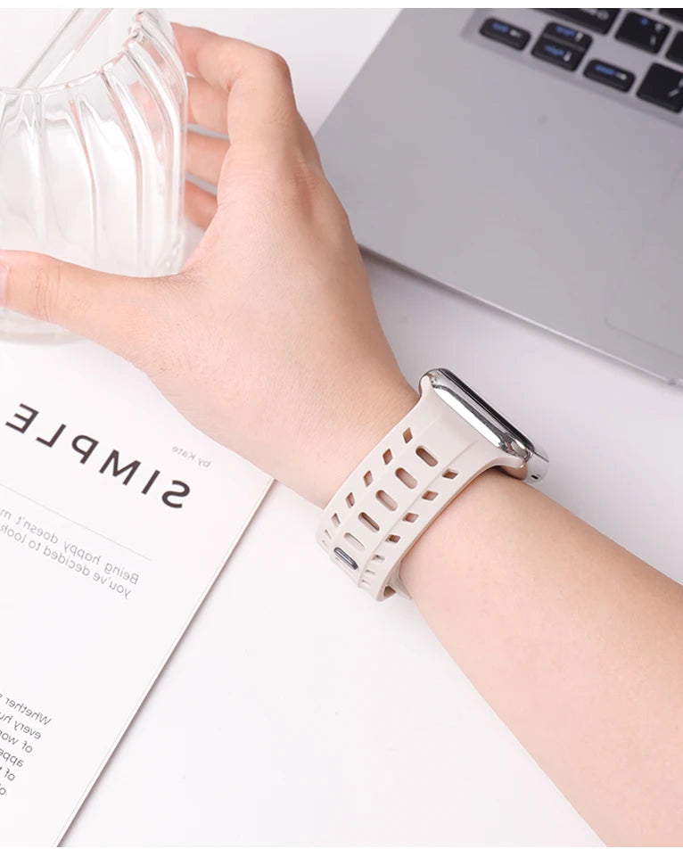 Premium Silicone Breathable Band for Apple Watch