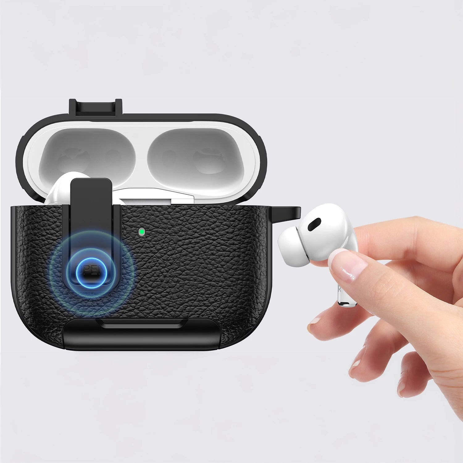 Premium Leather Protective Case with Secure Lock for AirPods Pro 3